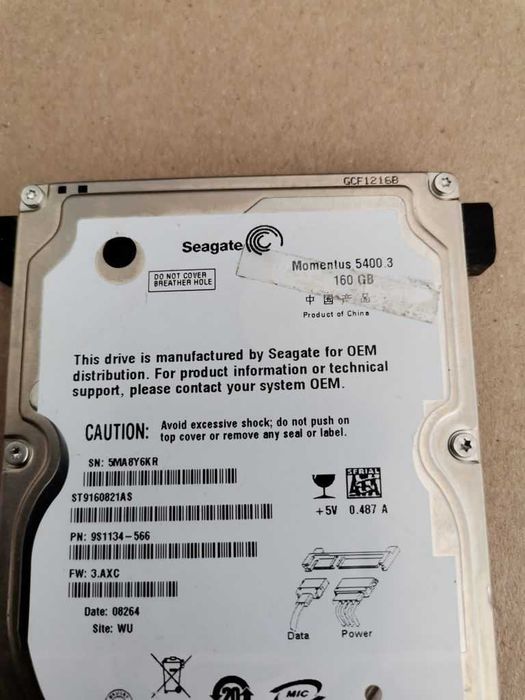 Жесткий диск винчестер HDD Seagate 160GB 5400rpm 8MB ST9160821AS SATA