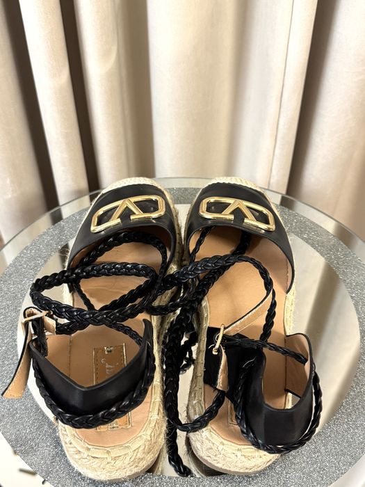 Czarne espadryle złota klamrą rozmiar 40 Royalfashion