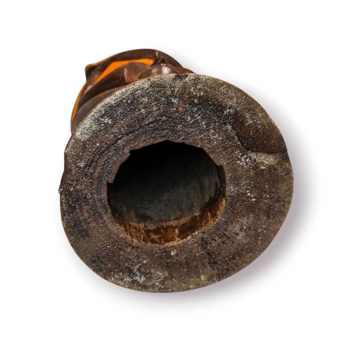 Tambor Artesanal Africano Esculpido em Madeira (53 cm)