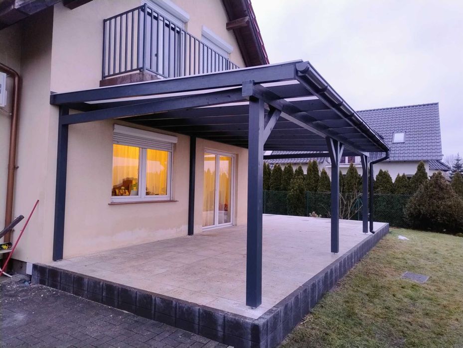Zadaszenie tarasu, wiata drewniana, poliwęglan lity !