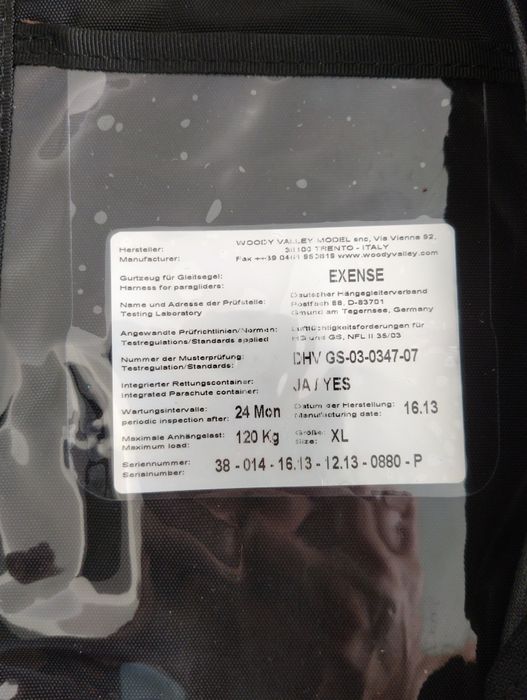 Vendo arnês Woody Valley exense XL de 2013, em muitíssimo bom estado.