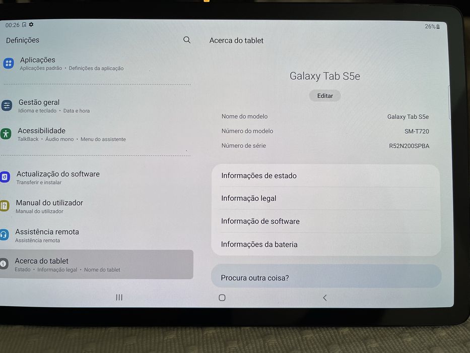 Samsung Galaxy Tab S5e  em excelente estado.