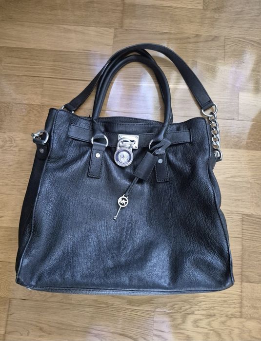 Torebka MK Michael Kors Hamilton czarna skóra naturalna mieści A4