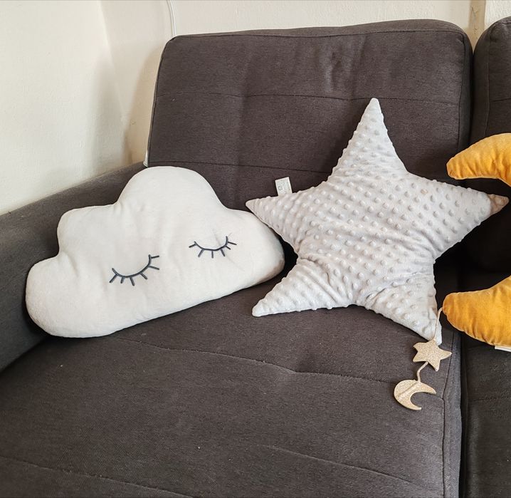 Poduszki ozdobne dla dzieci gwiazdka minky i chmurka