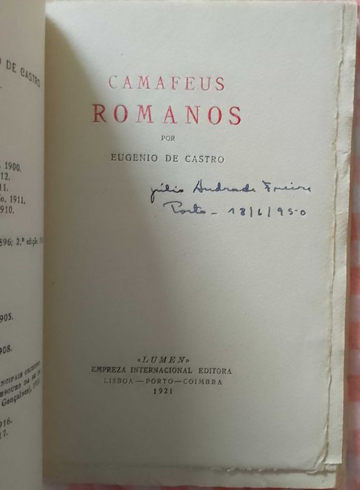 Camafeus Romanos, Eugénio de Castro