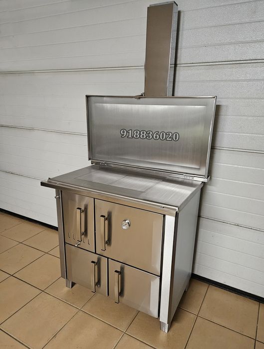 Fogão Lenha INOX Com Serpentina - Forno inox - Fabrico Nacional - Novo