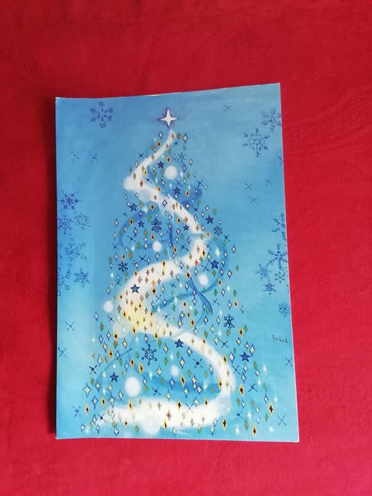 Postal de Natal, pintado com o pé