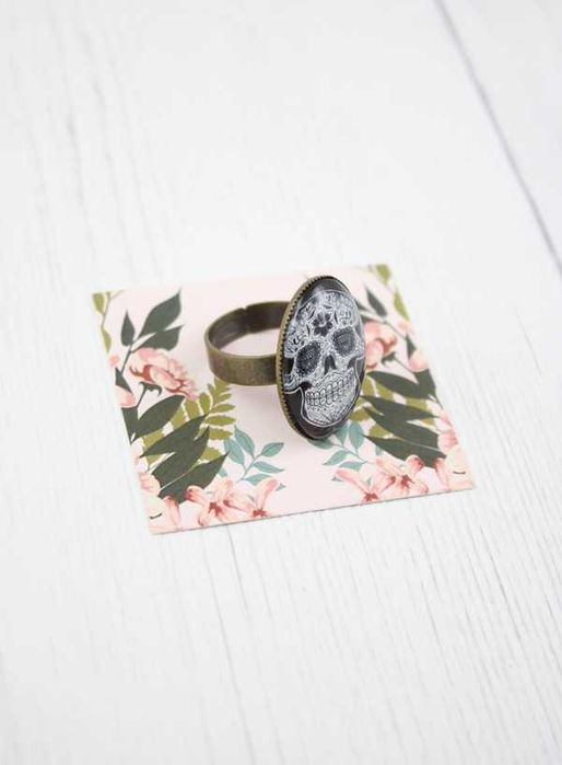 pierścionek czaszka Sugar Skull vintage retro boho etno NB136