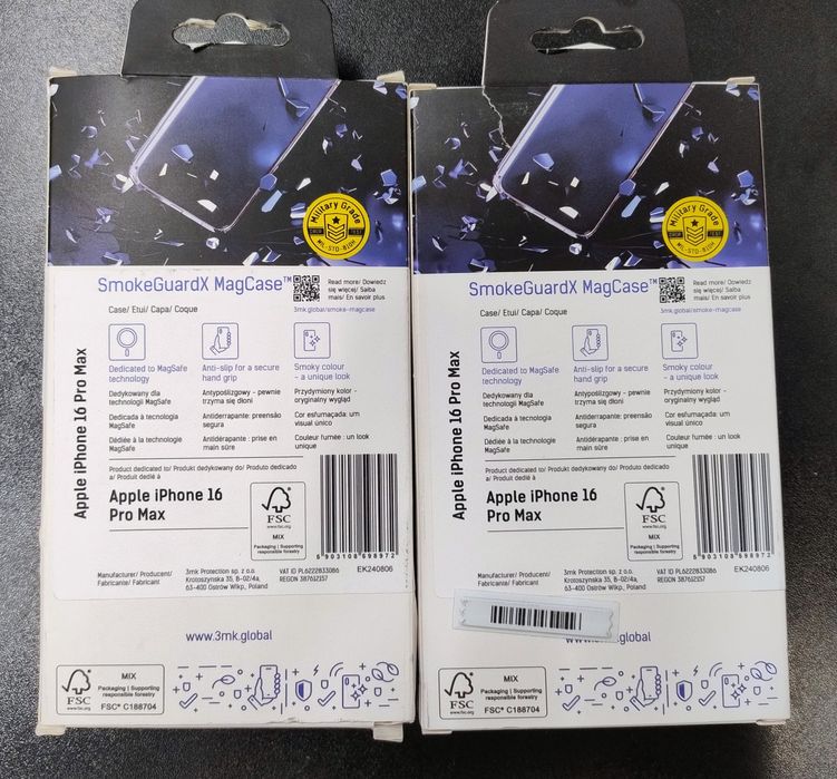 NOWE etui 3mk do iPhone 16 Pro Max z MagSafe silikon szary