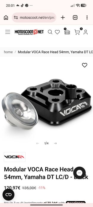 Colaça VOCA Race Head 54mm, Yamaha DT LC/D
