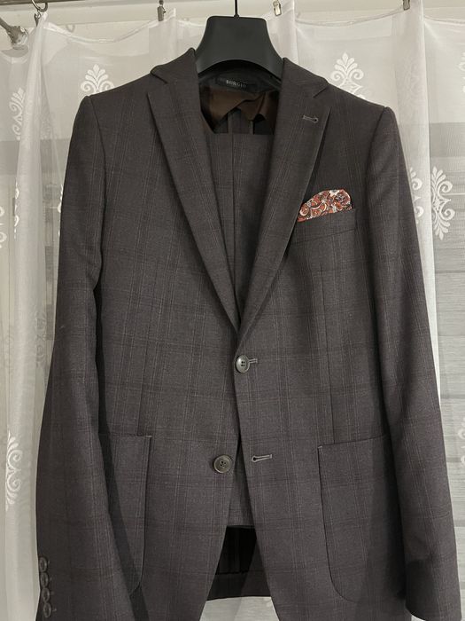 Garnitur BORGIO - Dasa brąz slim fit