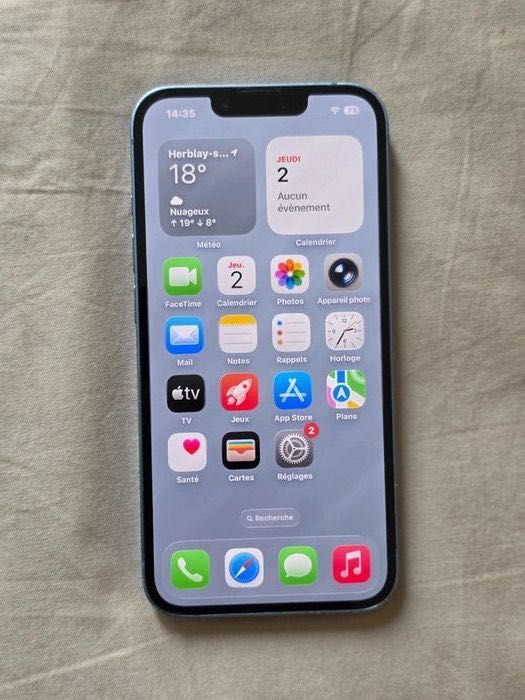 iPhone 14 azul céu, excelente estado bateria 100%