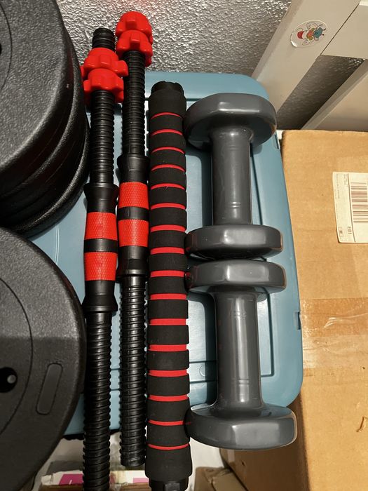 Kit musculação com varios pesos