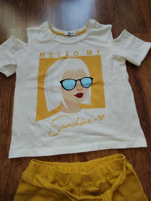 Piękny komplet Wójcik bluzka i spódnico spodnie r. 146