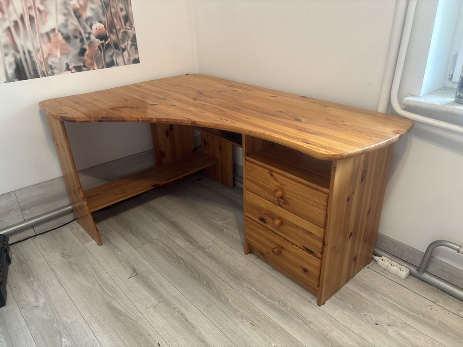 Biurko duże sosna narożne 160x105