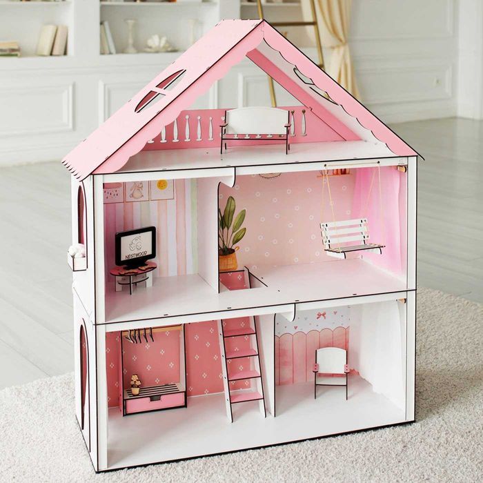 Великий метровий ляльковий будинок Барбі меблі Большой Кукольный домик