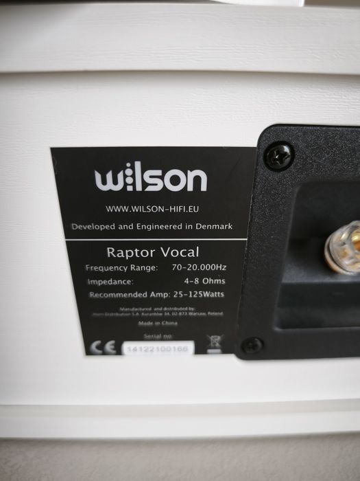 Głośniki Wilson Raptor mini oraz Wilson Vocal, stan bardzo dobry