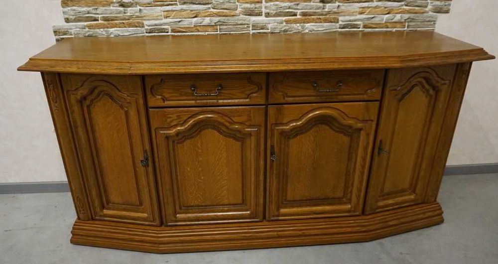 www.HD-MEBELpl --  Komoda Dębowa 4 Drzwiowa szer. 179 cm   (P-1302)