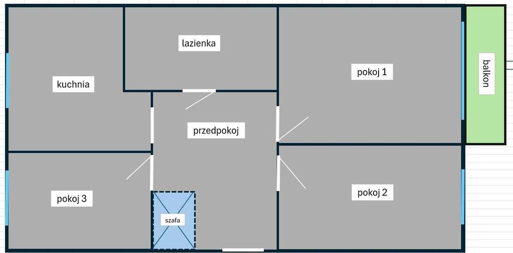 Mieszkanie 3 pokojowe o powierzchni ok. 48m2 na trzecim piętrze z czterech w bloku Piła ul. Wyrzyska