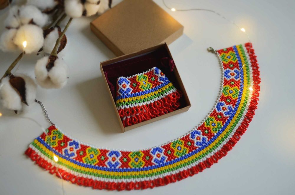 Силянка - прикраса з бісеру; Sylianka Naszyjnik Koraliki