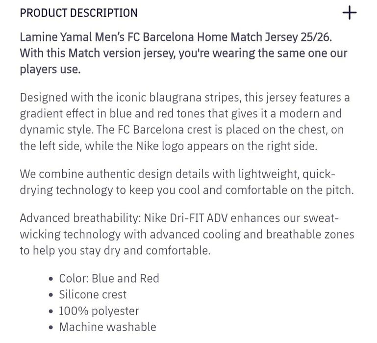 Lamine Yamal Camisola UCL versao de jogador.