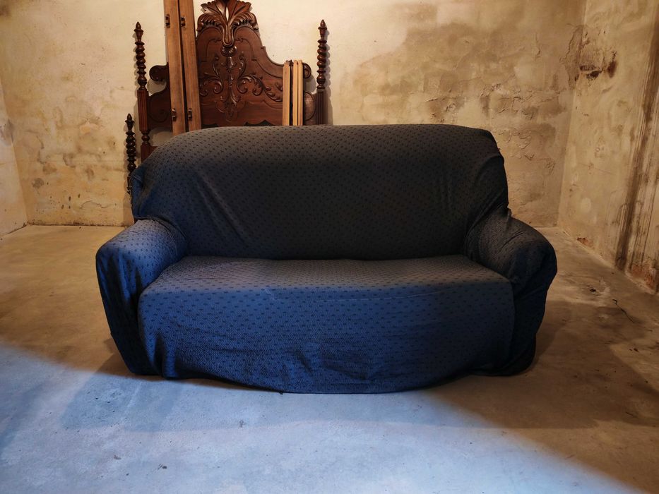 Sofá de 3 lugares convertível em cama Laranja + capa de proteção