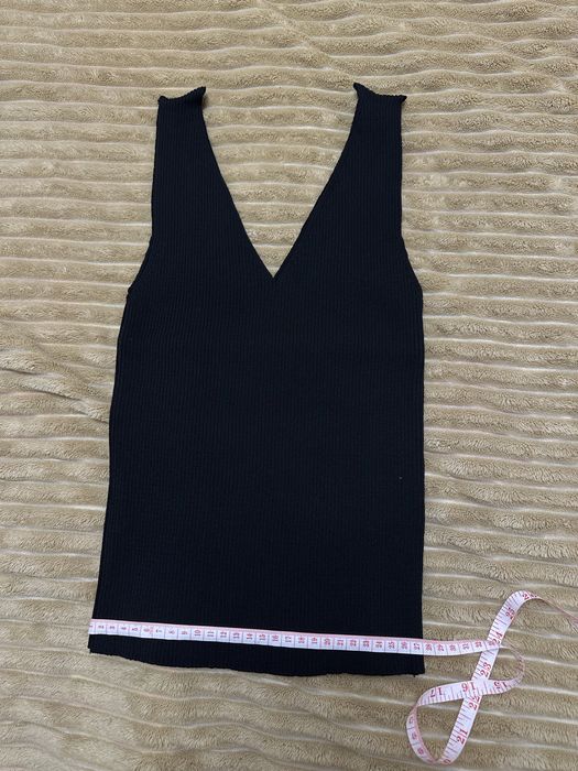 Майка в рубчик чорна/біла