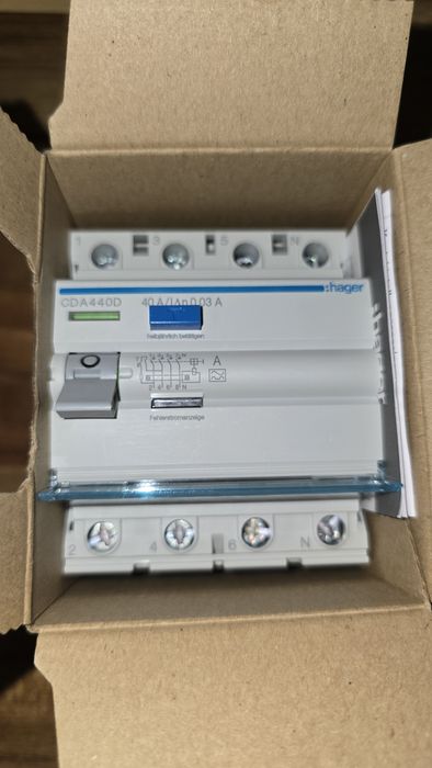 Hager CDA440D Wyłącznik różnicowoprądowy Zestaw 6 sztuk