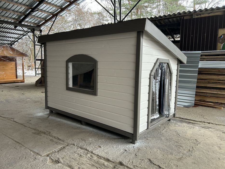 Велика утеплена собача буда для собак будка