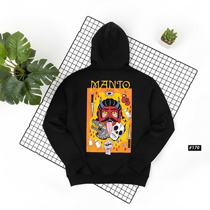 Cotton 100% • Новое Черное Худи MANTO Society • Кофта Зипка МАНТО