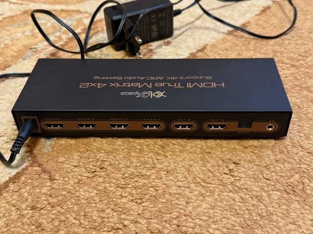 HDMI True Matrix 4x2 support 4K - pozwala przełączać 4 wej na 2 wyj