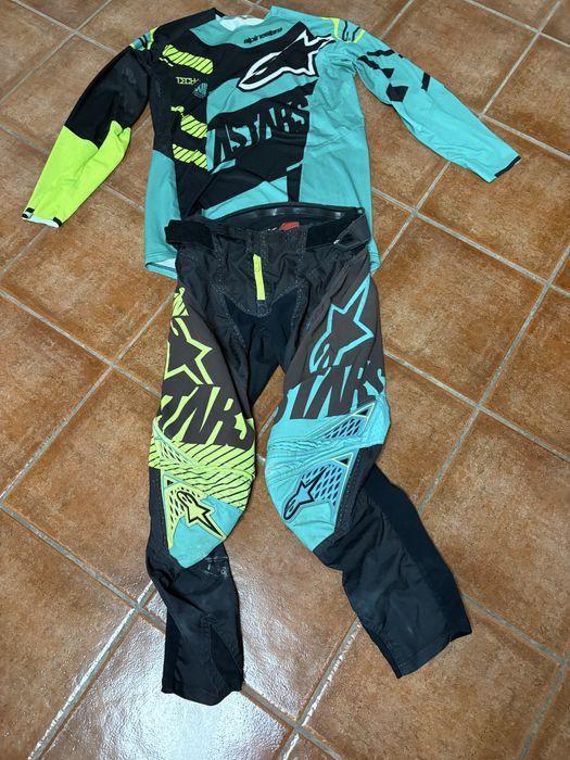 Fato equipamento motocross alpinestars enduro cross moto