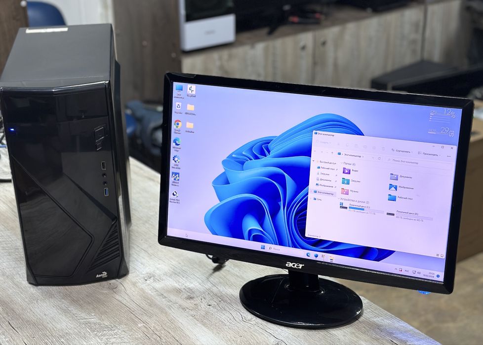 ПК/i3-9100F,4C/RAM 8Gb/GPU 4Gb/SSD 128Gb/HDD 500Gb