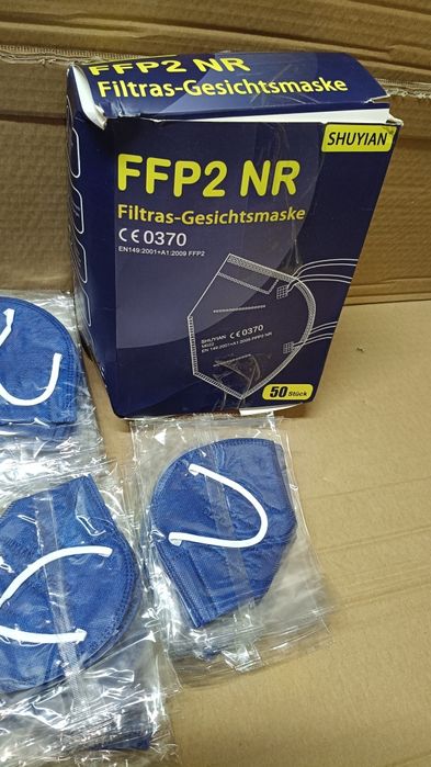 FFP2 maska niebieska 50 sztuk 5-warstwowe