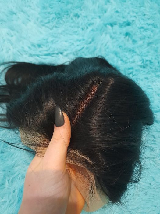 Peruka lace front braz czarna 100% naturalny włos