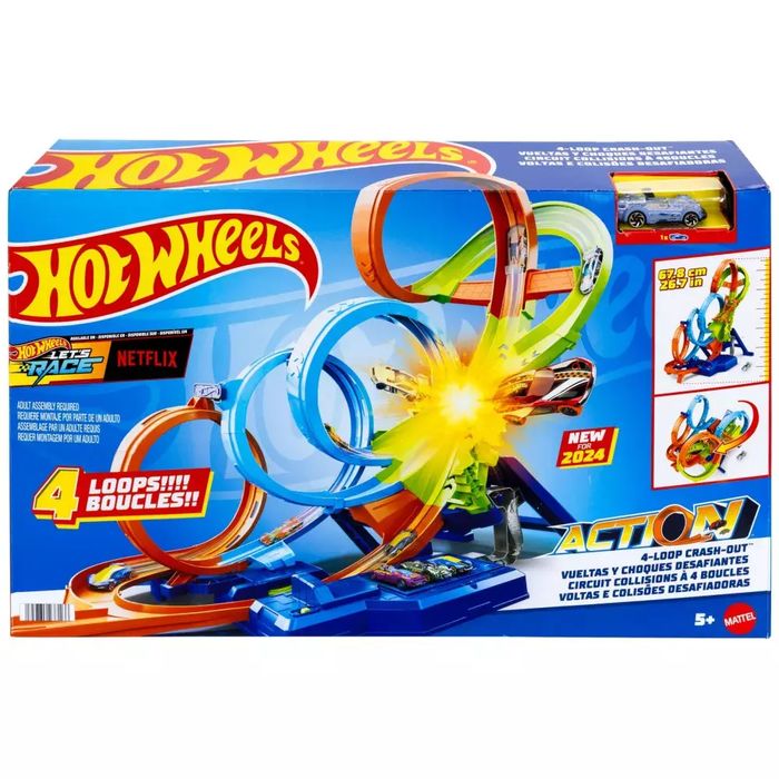 Hot Wheels. Hxr70 Poczwórna Pętla. Zestaw Ze Strefą Kraks + Samochodzik. Nowy Produkt