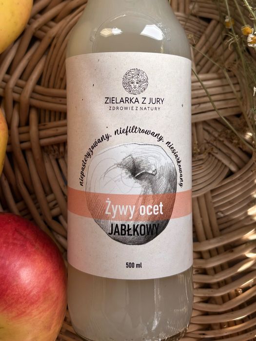 Ocet Jabłkowy - żywy, niepasteryzowany, z matką octową! 5+1 gratis
