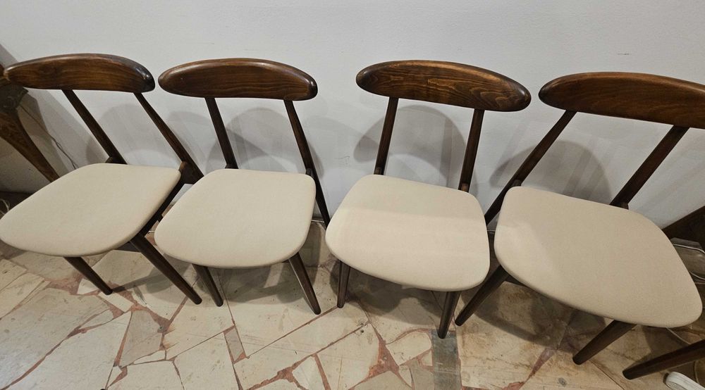 Komplet 5 krzeseł PRL