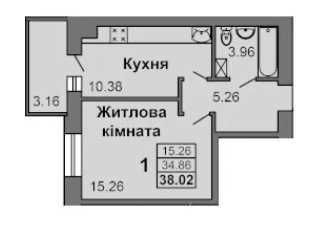Продаж однокімнатної квартири в новобудові. Сади.