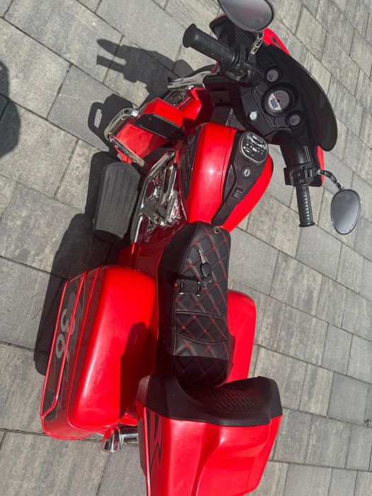 Motocykl motor pojazd na akumulator dla dzieci czerwony MP3 BT+  LED