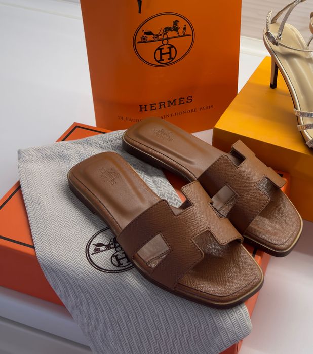 Шльопанці Hermes тапки під Hermes на стопі 24 см