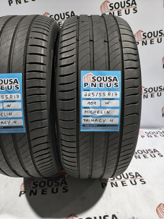 2 pneus semi novos 225-55R17 Michelin - Oferta dos Portes