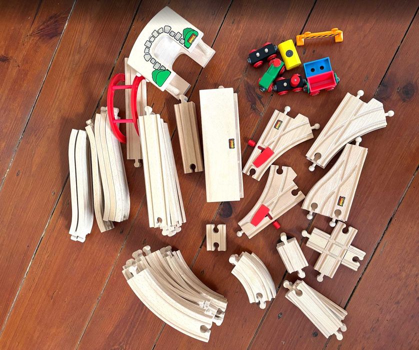 Comboio de madeira pista Brio - Conjunto Grande