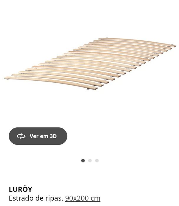 Cama criança 90x200 com arrumação + Estrado + Colchão