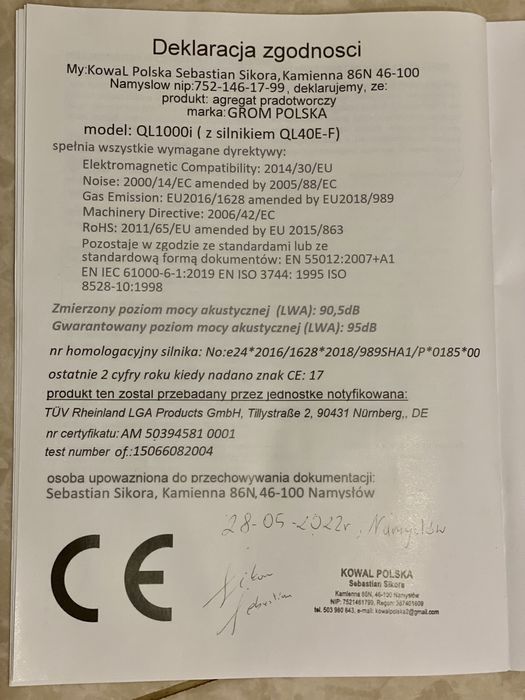 Генератор інверторний 880-1000 w GROM QL1000i