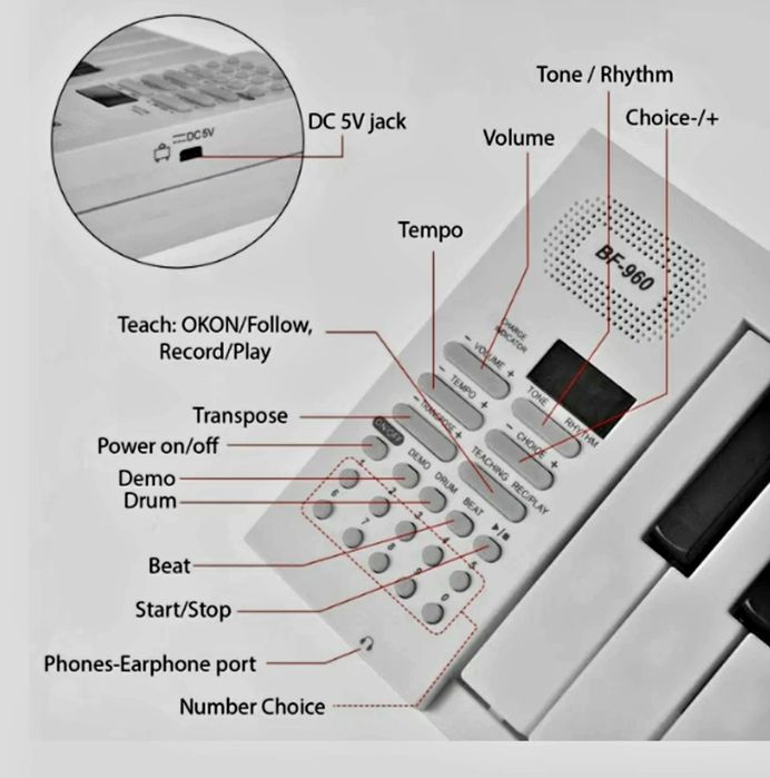 Електронне складане піаніно BF-960 Foldable Piano