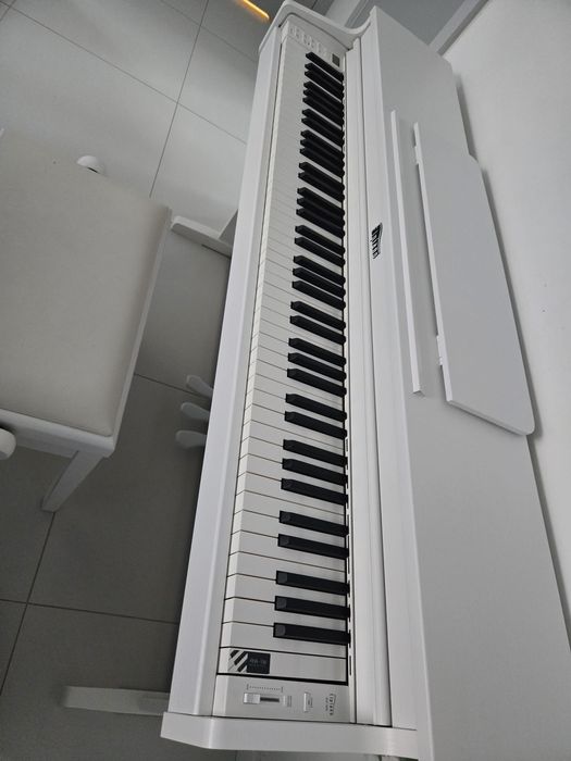 Pianino elektroniczne ELPIANO SLP-360 białe + biała ława