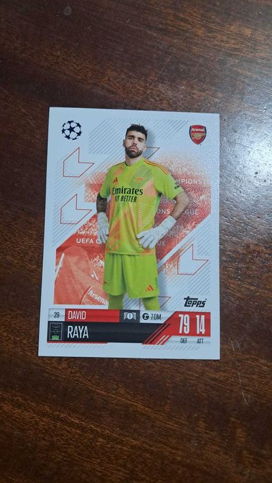 Cartas da coleção Match Attax da Topps 2024/2025 David Raya