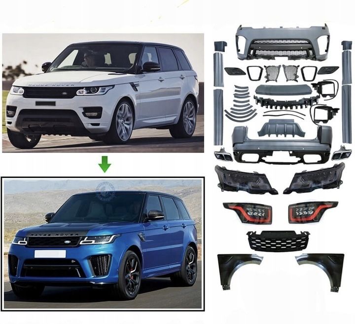 Рестайлинг обвес Range Rover Sport L494 2018+ SVR крылья бампер перед