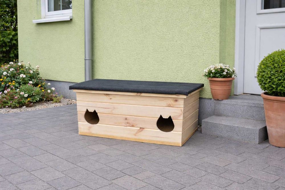 buda dla kota domek podwójna dla dwóch kotów całoroczna solidna